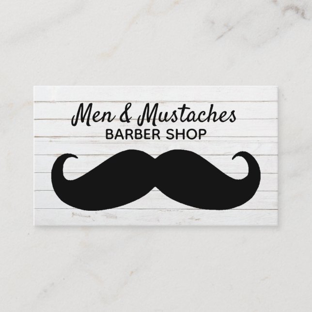Moustache BarberThemed Business Card (Front)