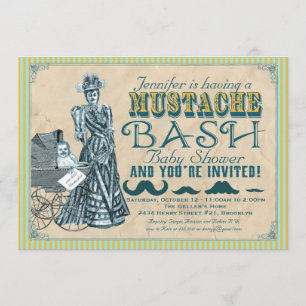 Moustache Bash Baby Shower Invitation