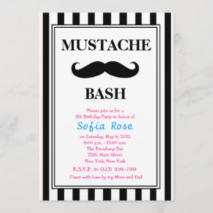 Moustache Bash Birthday Invitation
