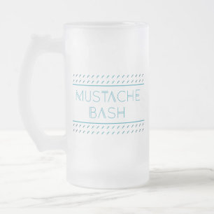 Moustache Bash Metro Frosted Glass Beer Mug