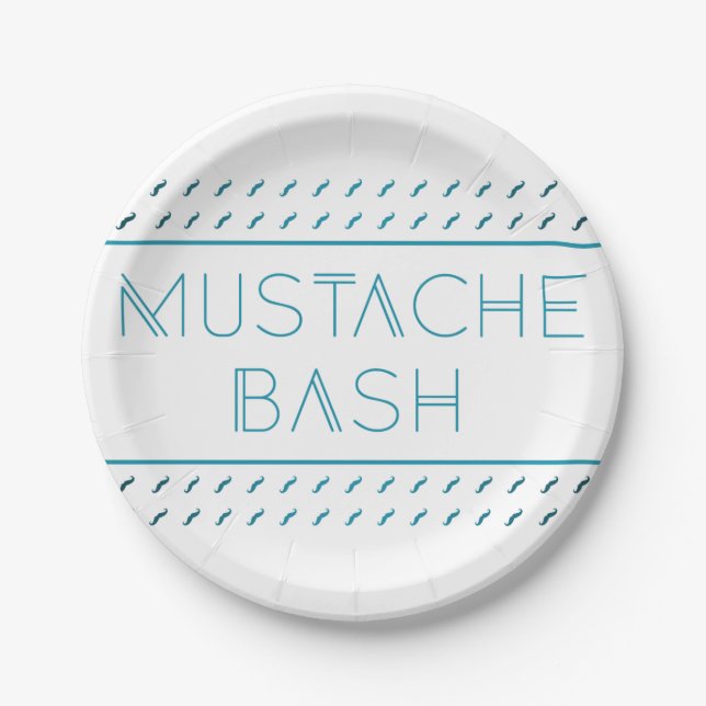 Moustache Bash Metro Paper Plate (Front)
