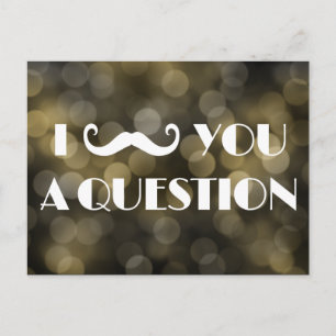 Moustache Bash Question Bokeh Lights Invitations