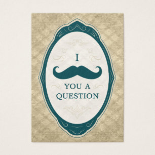 Moustache Bash Question Vintage Frame Invitations
