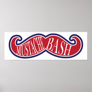 Moustache Bash - Red, White and Blue Poster