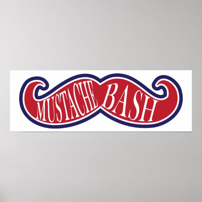 Moustache Bash - Red, White and Blue Poster (Front)