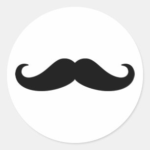 Moustache Beard Classic Round Sticker