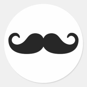 Moustache Beard Classic Round Sticker