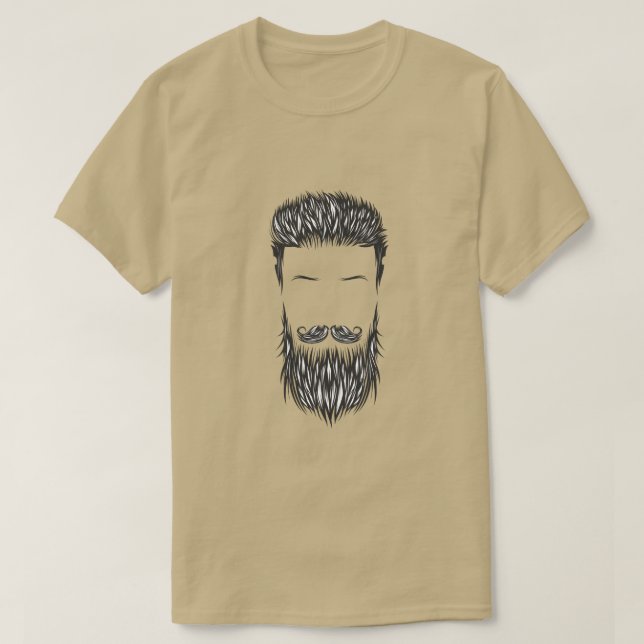 Moustache Beard Eyebrows Vintage Style T-Shirt (Design Front)