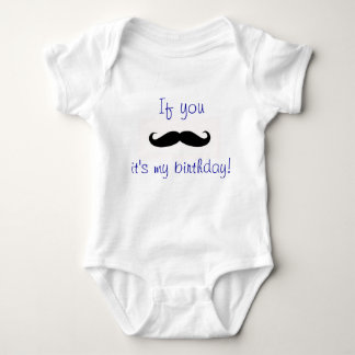 Moustache Birthday Baby Bodysuit
