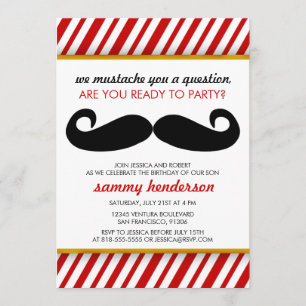 Moustache Birthday Invitation