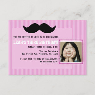 Moustache Birthday Party Invitation