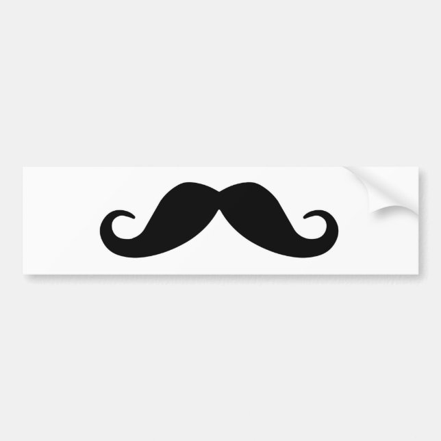 Moustache Bumper Sticker (Front)