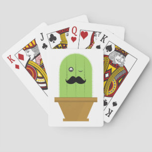 Moustache Cactus Playing Cards