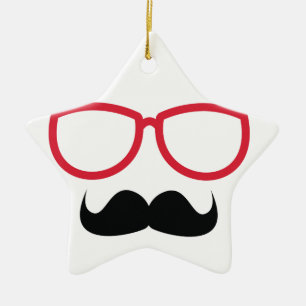 Moustache Ceramic Tree Decoration
