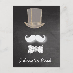 Moustache Chalk Design Postcard