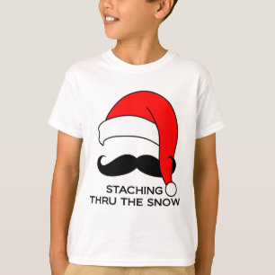 Moustache Christmas - Staching thru the snow T-Shirt