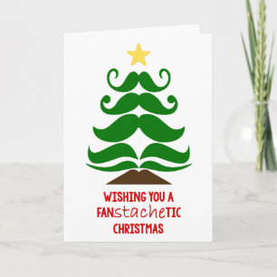 Moustache Christmas tree card customise
