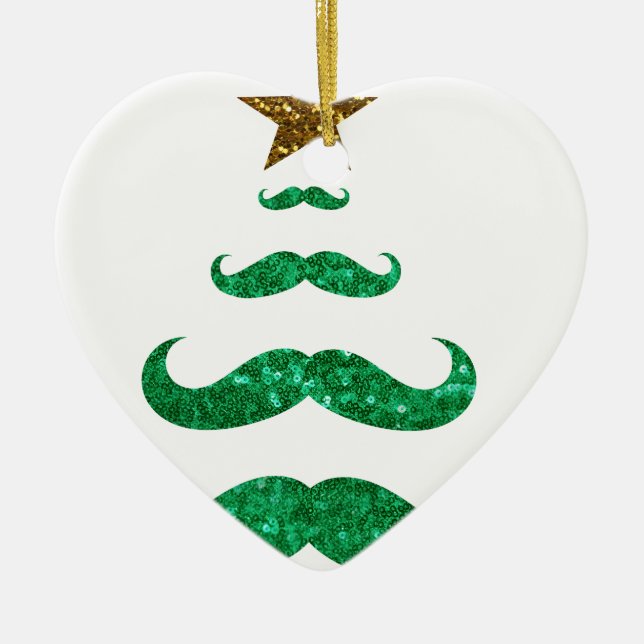 moustache christmas tree ceramic tree decoration (Front)