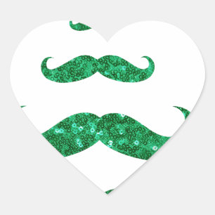 moustache christmas tree heart sticker