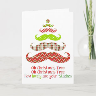 Moustache Christmas Tree - Holiday Card
