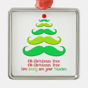 Moustache Christmas Tree Holiday Ornament