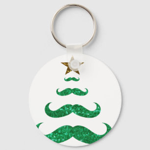 moustache christmas tree key ring