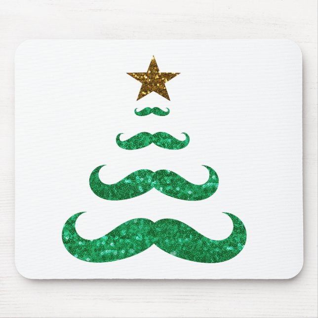 moustache christmas tree mouse mat (Front)