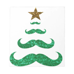 moustache christmas tree notepad