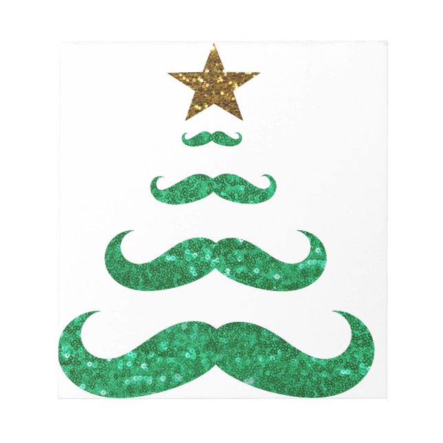 moustache christmas tree notepad (Front)