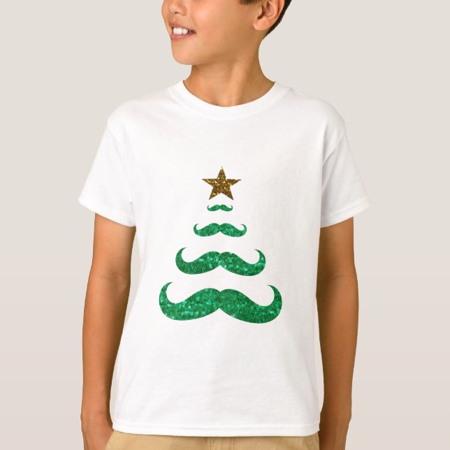 moustache christmas tree T-Shirt (Front)