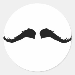 Moustache Classic Round Sticker