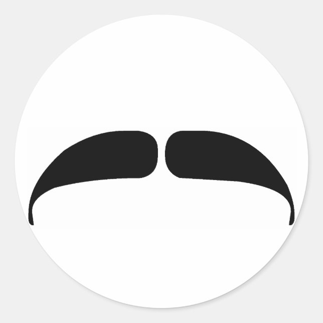 Moustache Classic Round Sticker (Front)