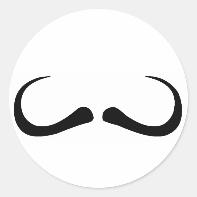 Moustache Classic Round Sticker (Front)