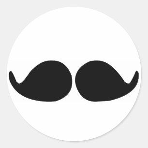   Moustache Classic Round Sticker