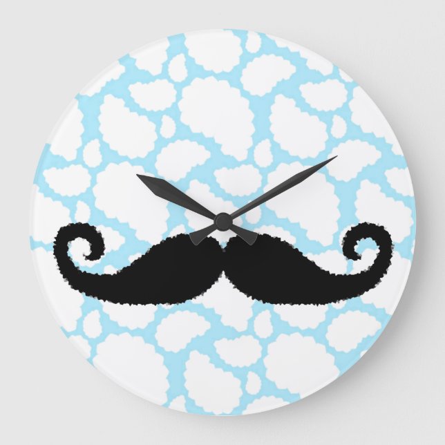 Moustache clouds large clock (Front)