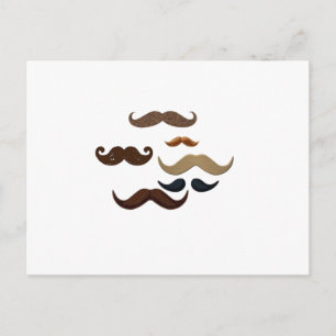 Moustache Collage Hair Add Name Add Colour Text Postcard