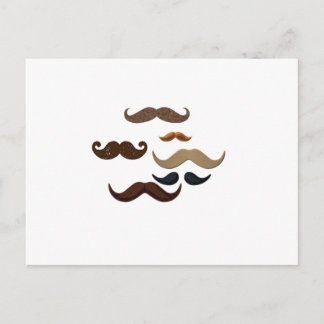 Moustache Collage Hair Add Name Add Colour Text Postcard