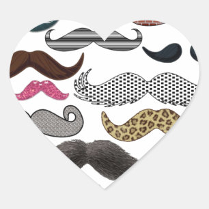 Moustache Collage Moustaches Popular Add Colour Te Heart Sticker