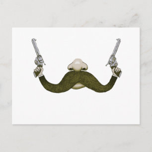 Moustache Cowboy Postcard