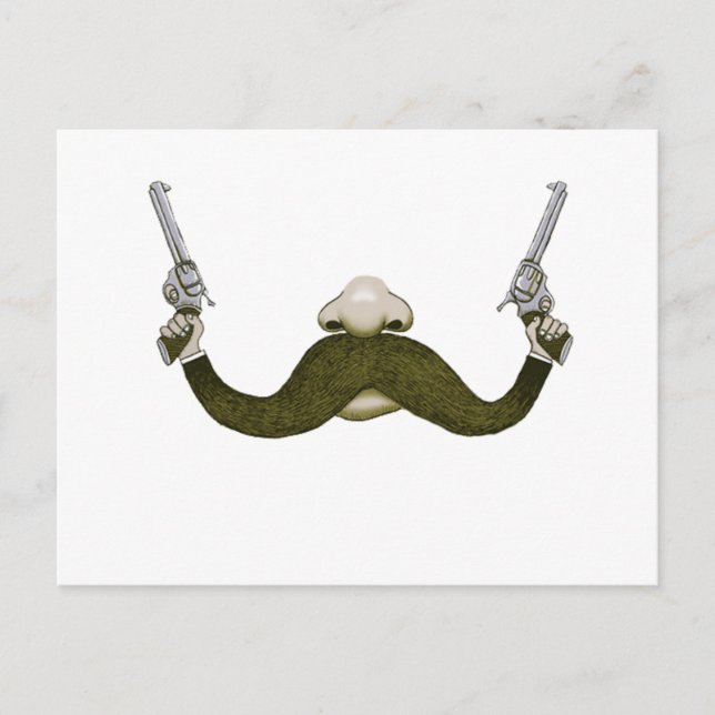 Moustache Cowboy Postcard (Front)