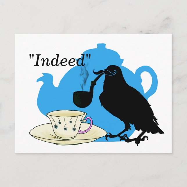 Moustache crow postcard (Front)