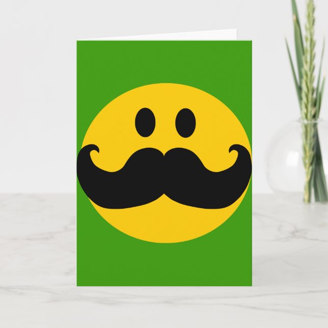 Moustache Customisable background colour) Card (Front)