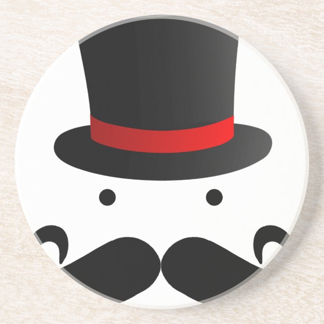 Moustache Design Coaster (Front)