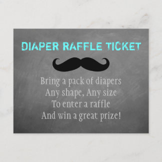 Moustache Diaper Raffle Ticket Enclosure Card
