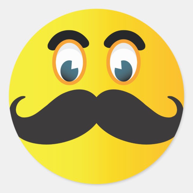 Moustache Emoji Sticker (Front)