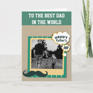 Moustache Father's Day Custom Photo Card