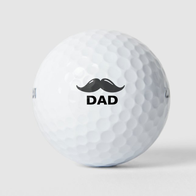 Moustache Fathers Day Golf Balls (Front)