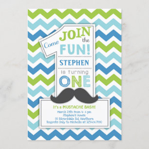 Moustache First Birthday Invitation, Little Man Invitation