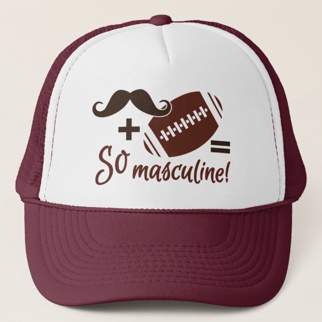 Moustache & Football hat - choose colour (Front)