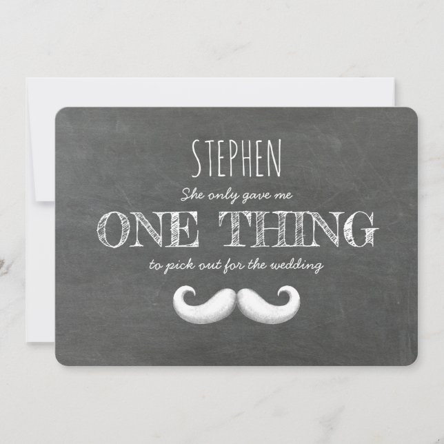 Moustache Funny Groomsman or Best Man Proposal Invitation (Front)